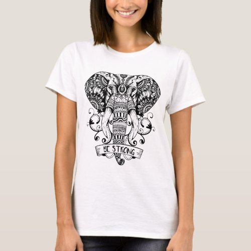 Elegant Elephant head sketch design T_Shirt