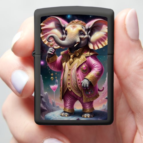 Elegant Elephant in Space Zippo Lighter