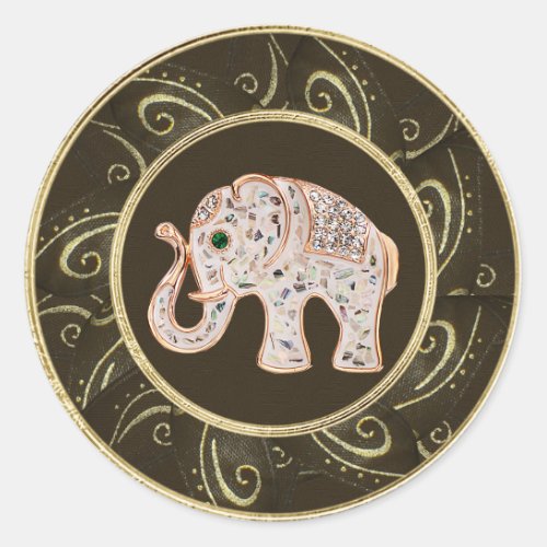Elegant Elephant Jewels Photo Print Stickers