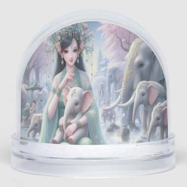 Elegant Elephant Snow Globe (Front)