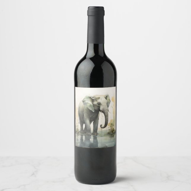 Elegant Elephant Wine Label (Front)