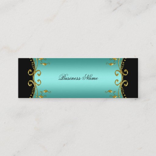 Customizable Elegant Elite Classy Teal Blue Black Gold Business Card Template