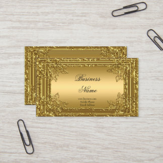 Elegant Elite Gold on Gold Floral Profile Card 2