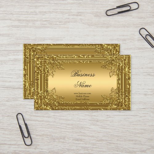 Elegant Elite Gold on Gold Floral Profile Card 2 Business Cards