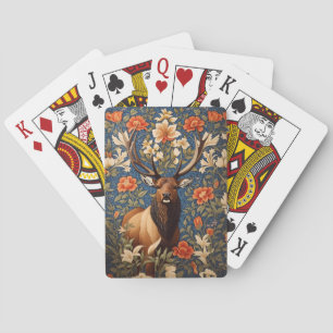 Elegant Elk William Morris Inspired Floral Poker Cards