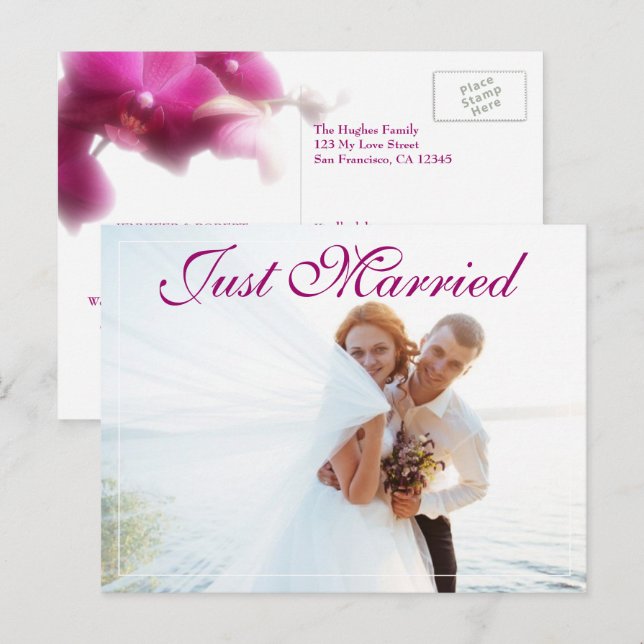 Elegant Elopement Wedding Announcement Postcard (Front/Back)
