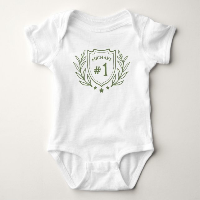 Elegant emblem for 1st Birthday Personalized Baby Baby Bodysuit (Front)