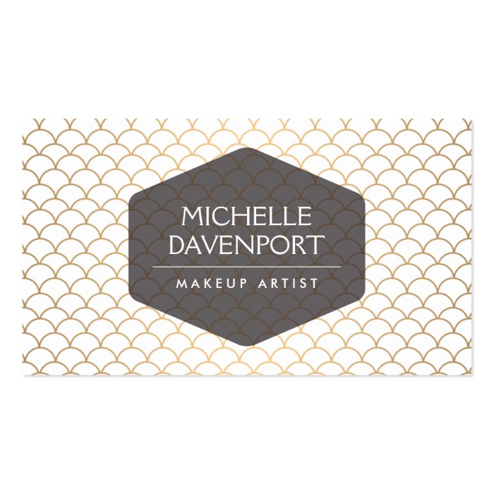 ELEGANT EMBLEM ON GOLD ART DECO BACKGROUND BUSINESS CARD TEMPLATE