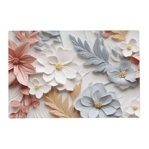 Elegant Embossed 3D Floral Relief Placemat