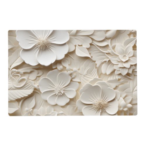 Elegant Embossed 3D Floral Relief Placemat