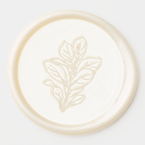 Elegant Embossed Botanical Leaves Real  Wax Seal Sticker
