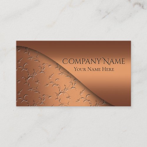 Elegant Embossed Copper Modern Corporate Business Business Card