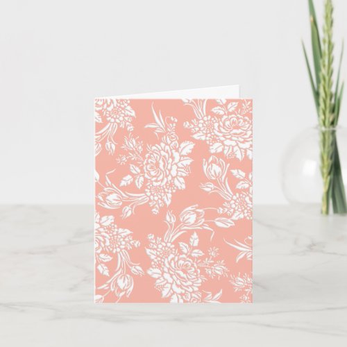 Elegant Embossed Floral Blank Note Card