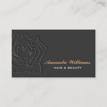 Elegant Embossed Rose Business Card by byDania at Zazzle
