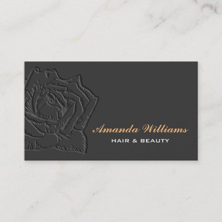 Elegant Embossed Rose Business Card