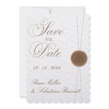 Elegant Embossed Save the Date Wedding Invitation