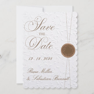 Elegant Embossed Save the Date Wedding Invitation