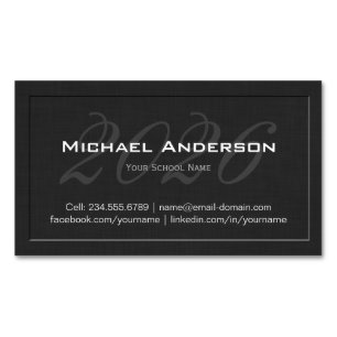 Elegant Embossed Senior Class Graduation Name Card