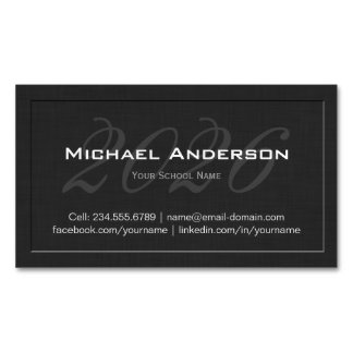 Elegant Embossed Senior Class Graduation Name Card