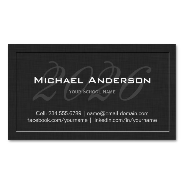 Elegant Embossed Senior Class Graduation Name Card (Front)