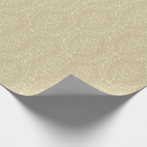 Elegant Embossed Style Gold Damask Wrapping Paper