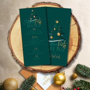 Elegant Emerald Christmas Tree Menu