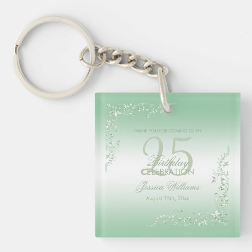 Elegant Emerald Decoration 25th Birthday  Keychain