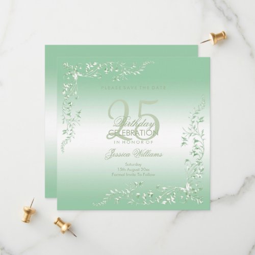 Elegant Emerald Decoration 25th Birthday  Save The Date