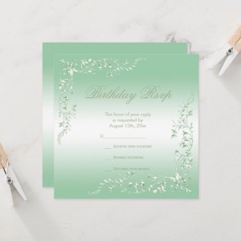 Elegant Emerald Decoration Birthday Rsvp by Sarah_Designs at Zazzle