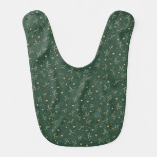 Elegant Emerald & Gold Baby Bib – Classy Holiday