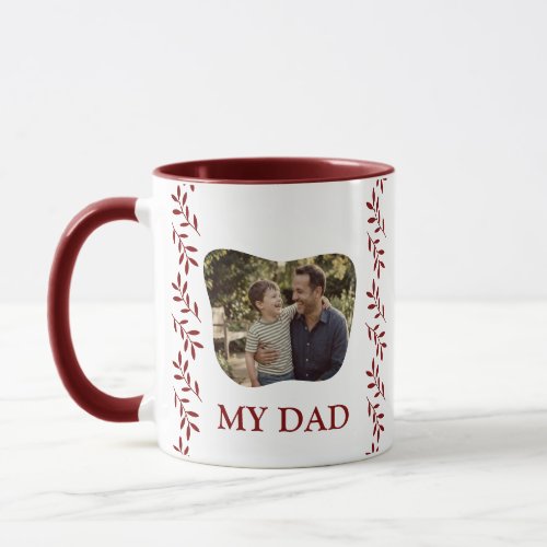 Elegant Emerald & Gold Ivy Father's Day Photo Mug