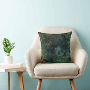 Elegant Emerald Green And Gold Glitter Throw Pillo Pillow