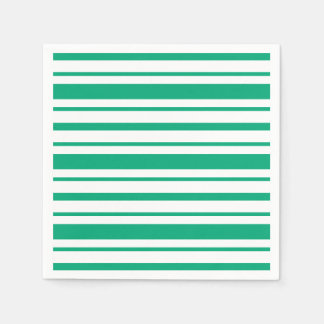 Elegant Emerald Green and White Stripes Napkins
