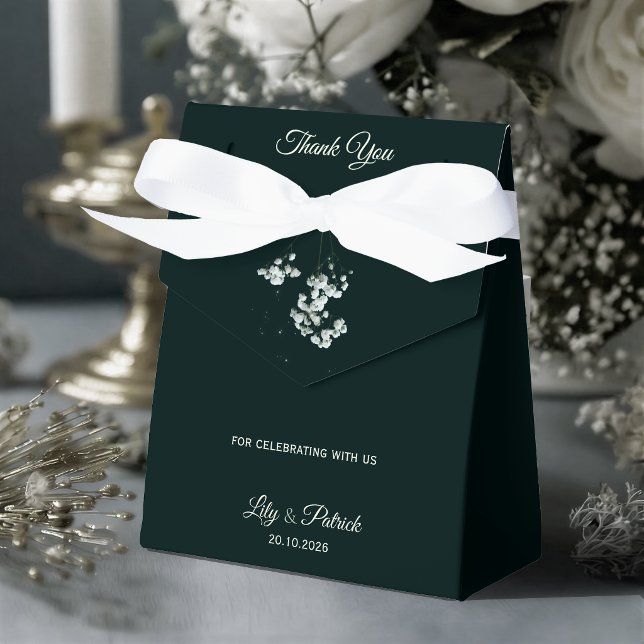 Elegant Emerald Green baby's breath wedding  Favor Boxes (Creator Uploaded)