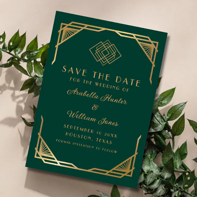 Elegant Emerald Green Calligraphy Script Save The Date | Zazzle