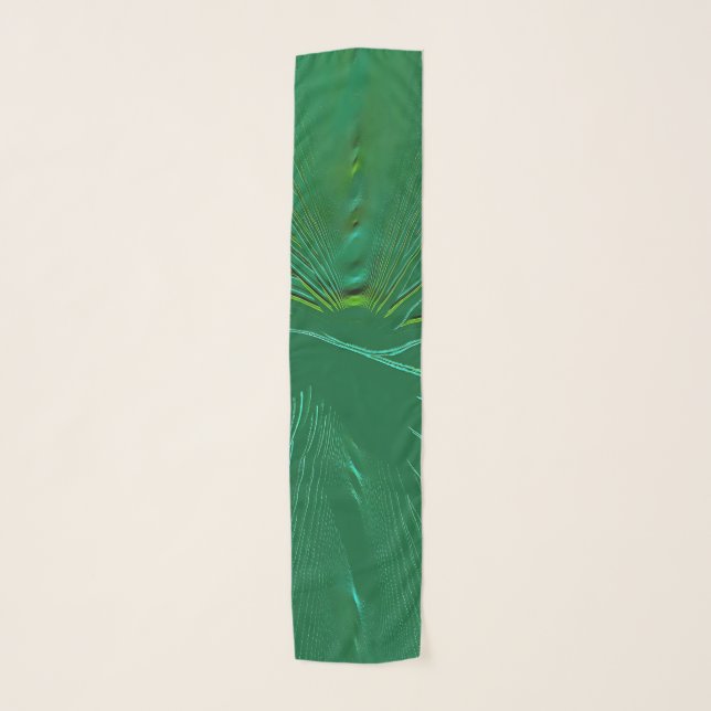 Elegant Emerald Green Chiffon Scarf (Front)