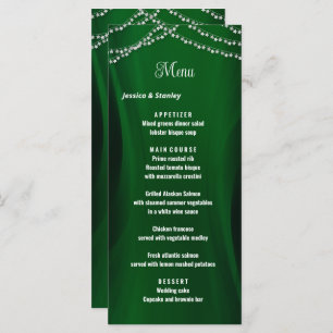 Elegant emerald Green christmas wedding Menu