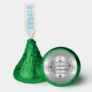 Elegant Emerald Green Diamond Crown Quinceañera Hershey®'s Kisses®