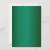 Elegant Emerald Green Diamond Swirl Quinceanera Invitation (Back)