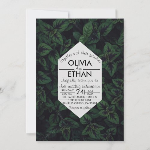 Elegant emerald green floral Wedding Invitation