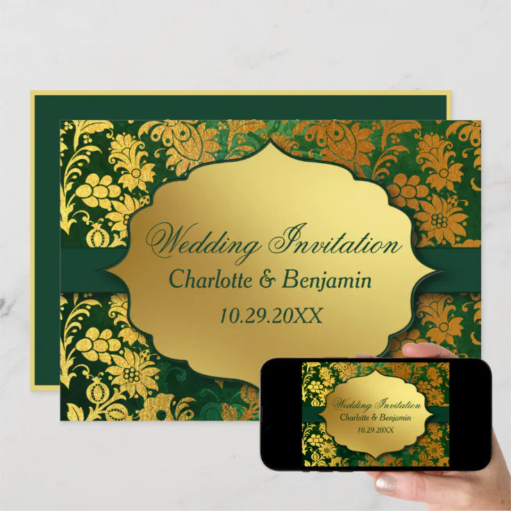 wedding invitation gold background