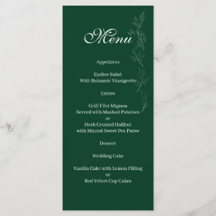 Elegant Emerald Green leaf Menu