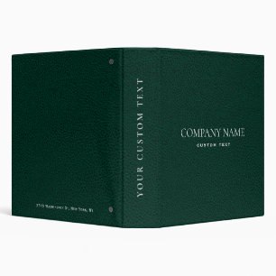 Elegant Emerald Green Leather Look corporate 3 Ring Binder