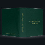 Elegant Emerald Green Leather Look gold corporate  3 Ring Binder<br><div class="desc">Simple clean and elegant design of a  Emerald Green  leather texture with fully customizable text in gold color classic font.
Masculine and elegant,  Available on many products. 
For help or custom request,  please contact me at citronelladesign@gmail.com</div>