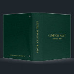 Elegant Emerald Green Leather Look gold corporate  3 Ring Binder<br><div class="desc">Simple clean and elegant design of a  Emerald Green  leather texture with fully customizable text in gold color classic font.
Masculine and elegant,  Available on many products. 
For help or custom request,  please contact me at citronelladesign@gmail.com</div>