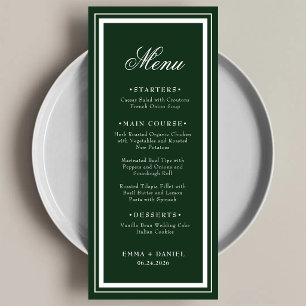 Elegant Emerald Green Luxury Wedding Menu