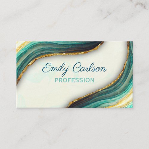 Elegant emerald green marble art faux gold glitter appointment card