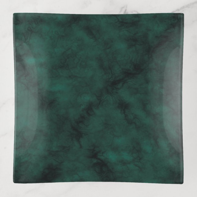 Elegant Emerald Green Marble Decorative Tray (Front)