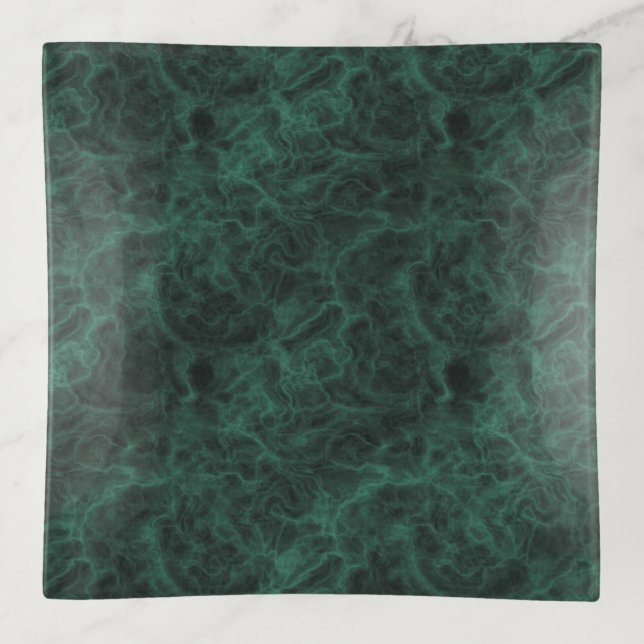 Elegant Emerald Green Marble Decorative Trays (Front)