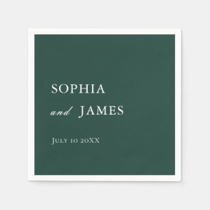 Elegant Emerald Green Minimalist Wedding Napkins